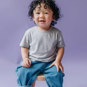 Bamboo Everyday barn-T-shirt, gråmelerad