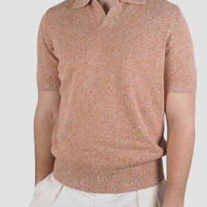 Knitted Cotton Polo Orange