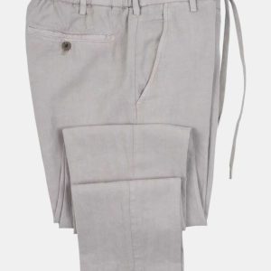 Lyocell Linen Herringbone Trousers light gray