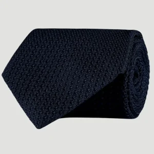 Amanda Christensen Classic grenadine silk Tie Navy