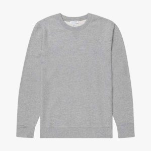 Sunspel Cotton Loopback Sweatshirt In Grey Melange