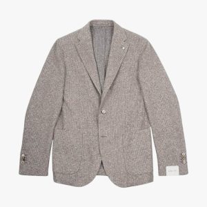 Knitted Cotton Wool Jacket Beige